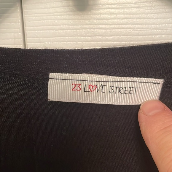 23 Love Street Elephant Print Long sleeve Top with Crochet Fringe Hemline - Picture 2 of 11